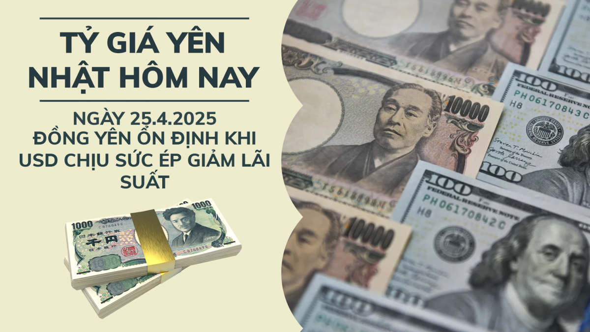 Tỷ giá Yên nhật hôm nay 25/4: Đồng yên ổn định khi USD chịu sức ép giảm lãi suất