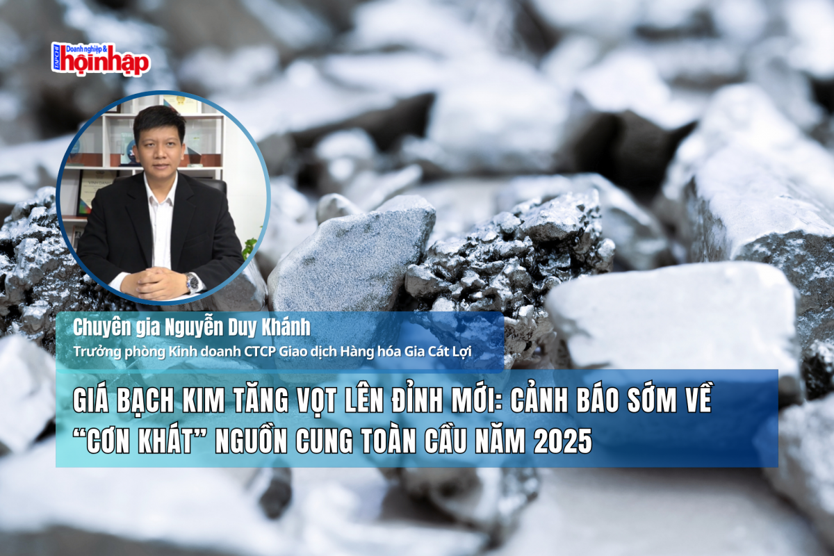 Giá bạch kim tăng vọt lên đỉnh mới: Cảnh báo sớm về “cơn khát” nguồn cung toàn cầu năm 2025