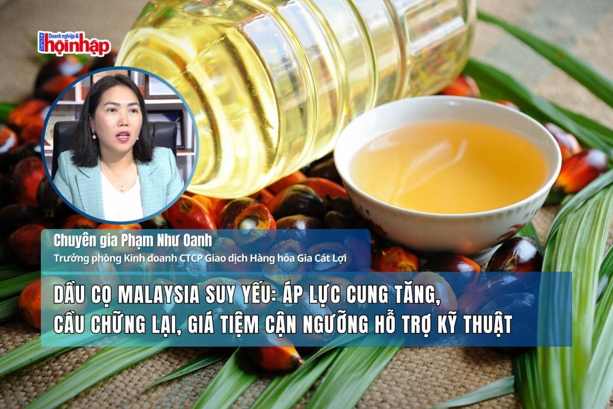 Dầu cọ Malaysia suy yếu: Áp lực cung tăng, cầu chững lại, giá tiệm cận ngưỡng hỗ trợ kỹ thuật