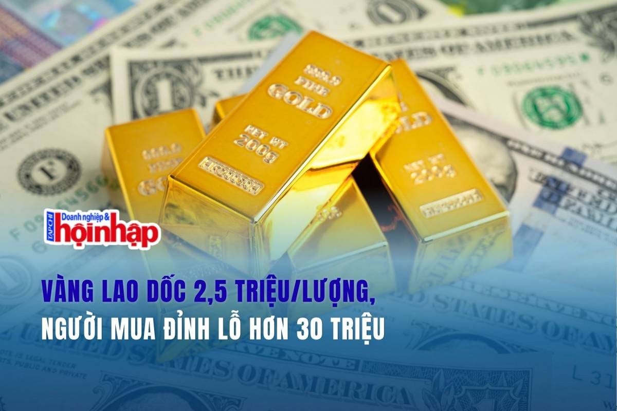 Vàng lao dốc 2,5 triệu/lượng, người mua đỉnh lỗ hơn 30 triệu