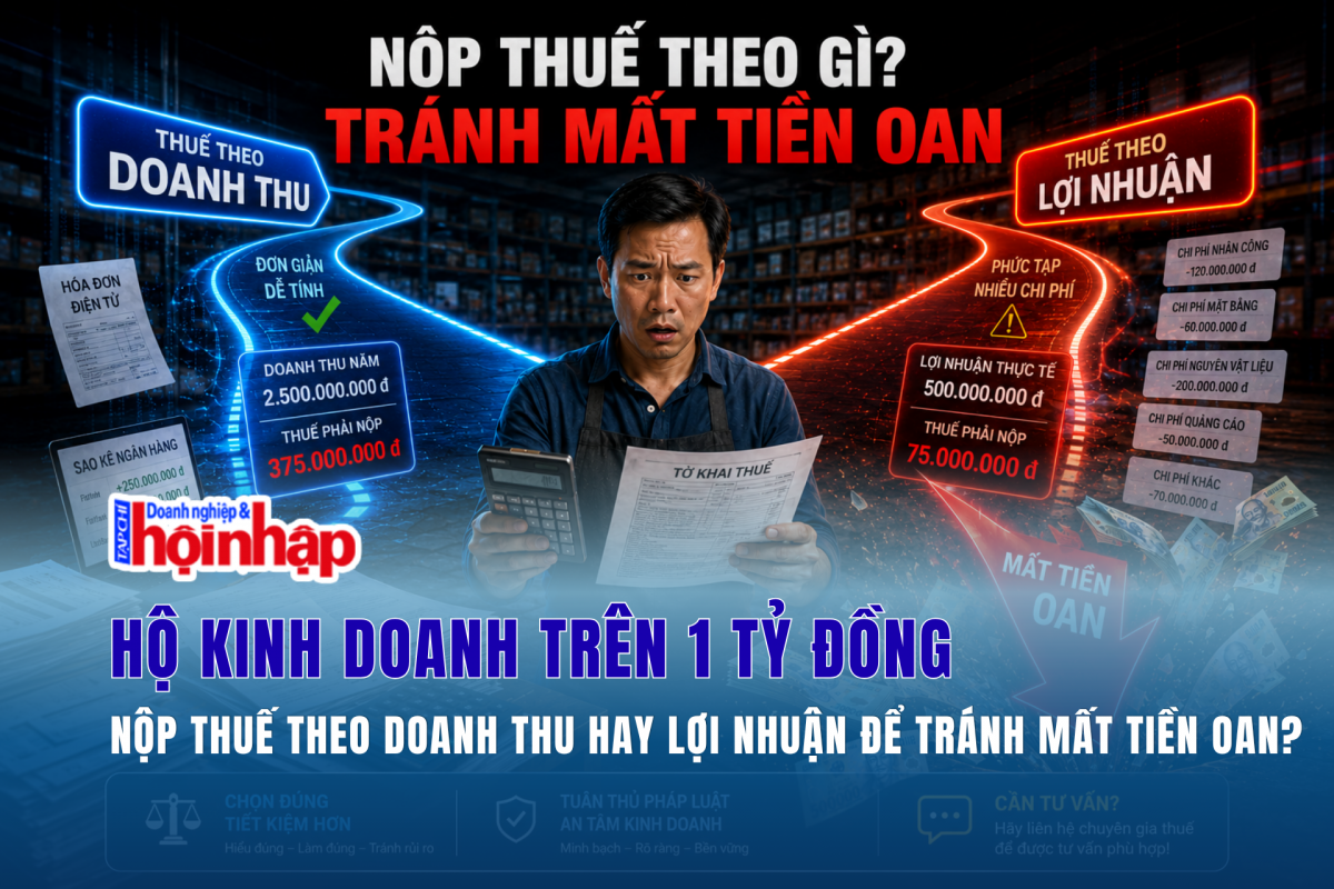 Hộ kinh doanh trên 1 tỷ đồng: Nộp thuế theo doanh thu hay lợi nhuận để tránh mất tiền oan?