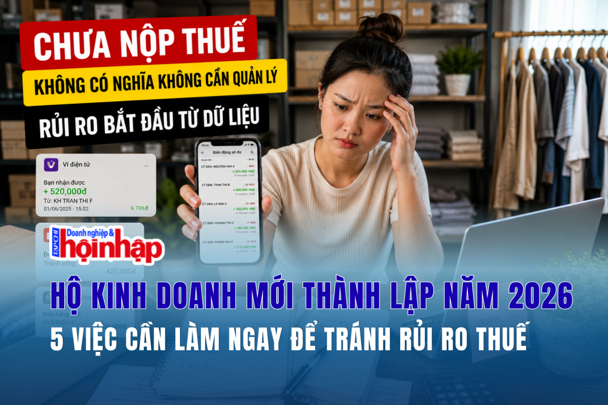 Hộ kinh doanh mới thành lập năm 2026: 5 việc cần làm ngay để tránh rủi ro thuế