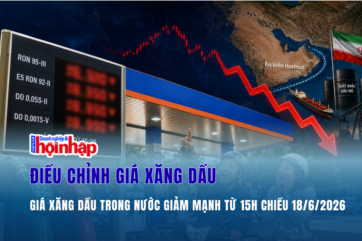 Giá xăng dầu trong nước giảm mạnh từ 15h chiều nay 18/6/2026