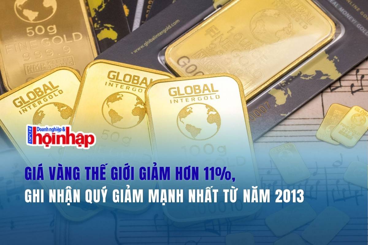 Giá vàng thế giới giảm hơn 11%, ghi nhận quý giảm mạnh nhất từ năm 2013