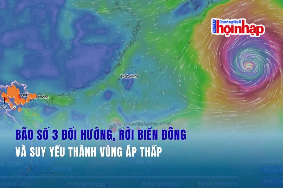 Bão số 3 đổi hướng, rời Biển Đông và suy yếu thành vùng áp thấp