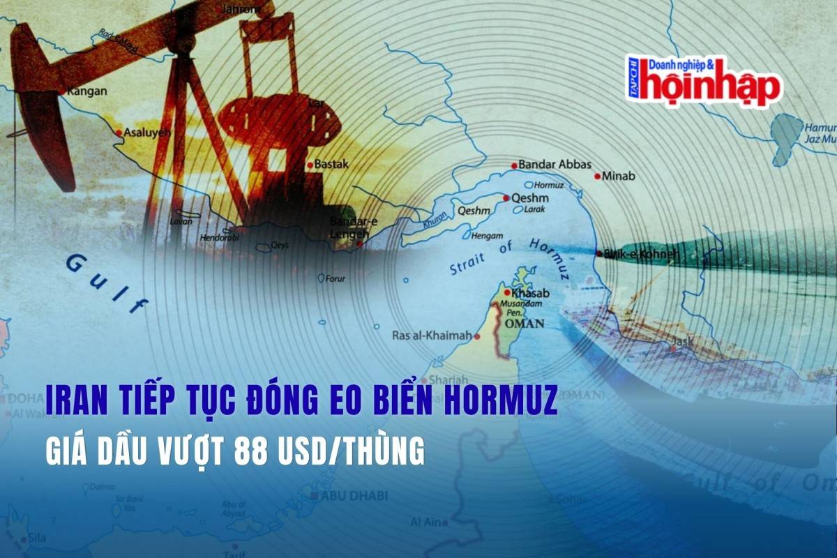 Iran tiếp tục đóng eo biển Hormuz, giá dầu vượt 88 USD/thùng