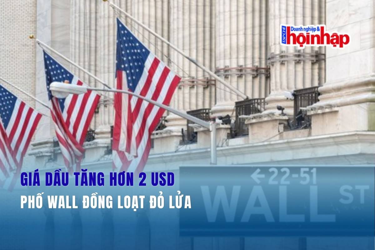 Giá dầu tăng hơn 2 USD, Phố Wall đồng loạt đỏ lửa