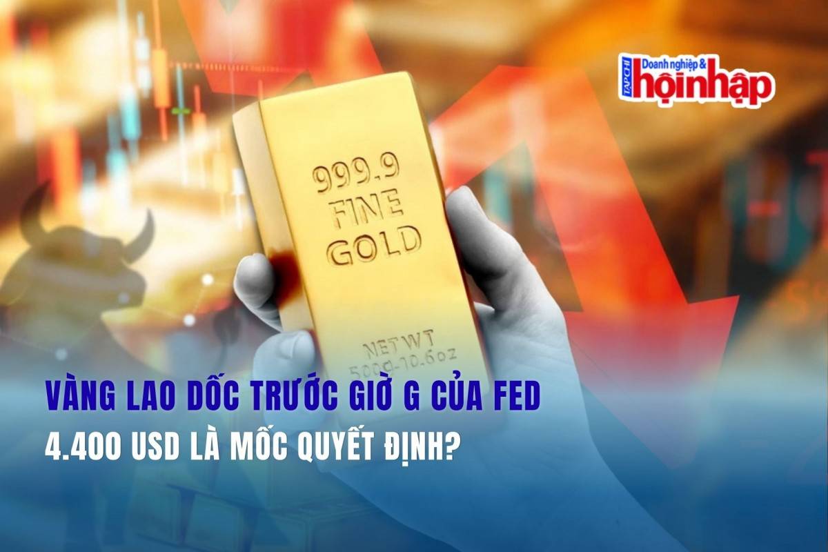 Vàng lao dốc trước giờ G của Fed: 4.400 USD là mốc quyết định?