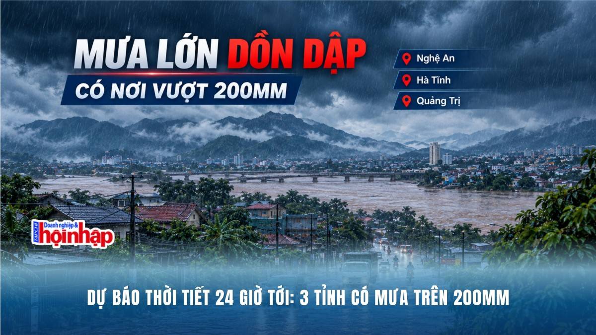 Dự báo thời tiết 24 giờ tới: 3 tỉnh có mưa trên 200mm