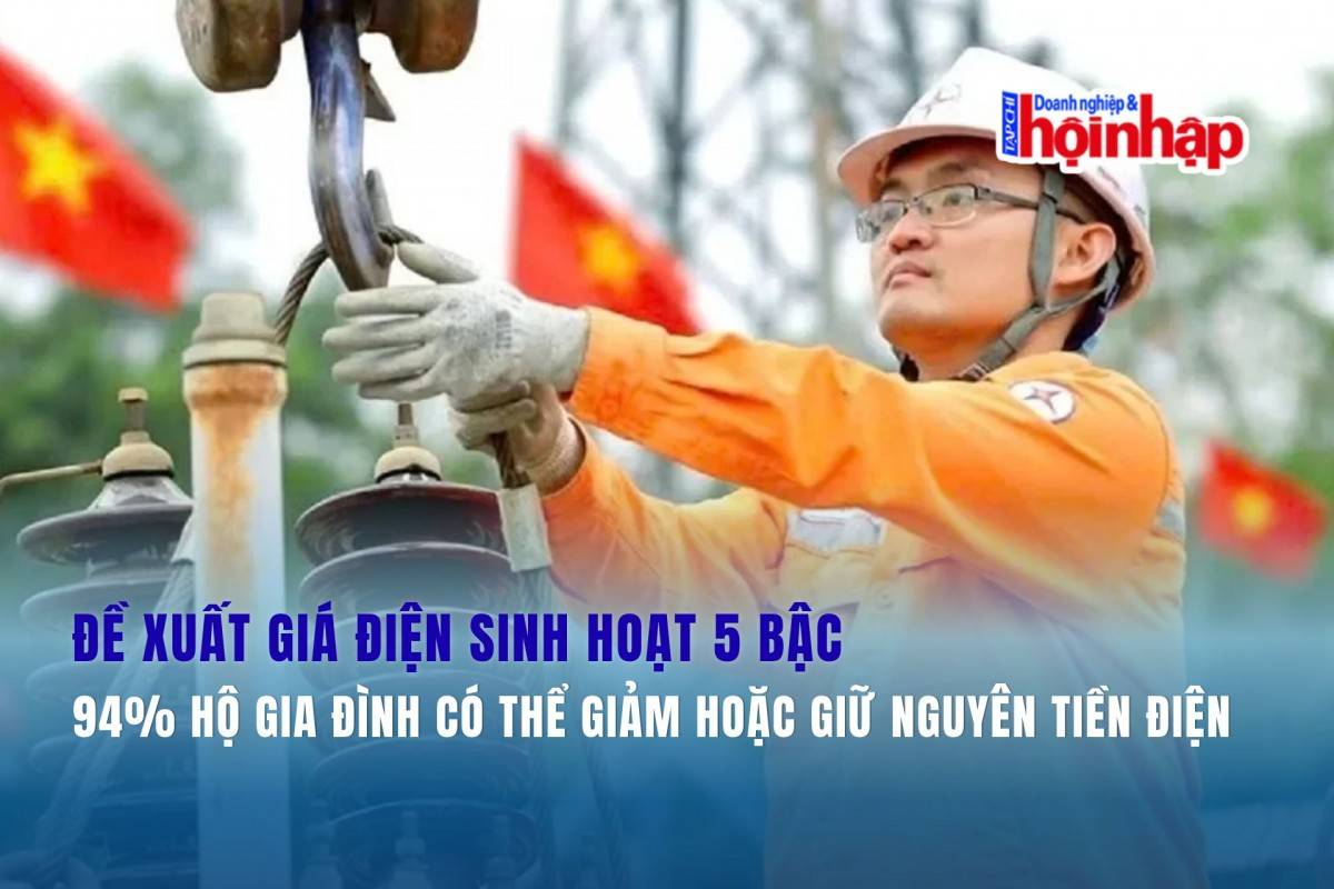 Đề xuất giá điện sinh hoạt 5 bậc: 94% hộ gia đình có thể giảm hoặc giữ nguyên tiền điện